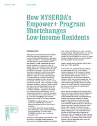 Cover design for Issue Brief, titled "How NYSERDA's Empower+ Program Shortchanges Low-Income Residents", published January 2024